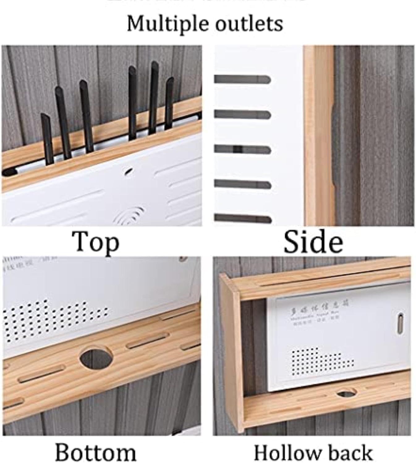 Router Storage Box,Wall-Mounted Router Decoration Box WiFi Storage Box Bracket Storage Box for TV Accessories Cable Management Box Routers image 3