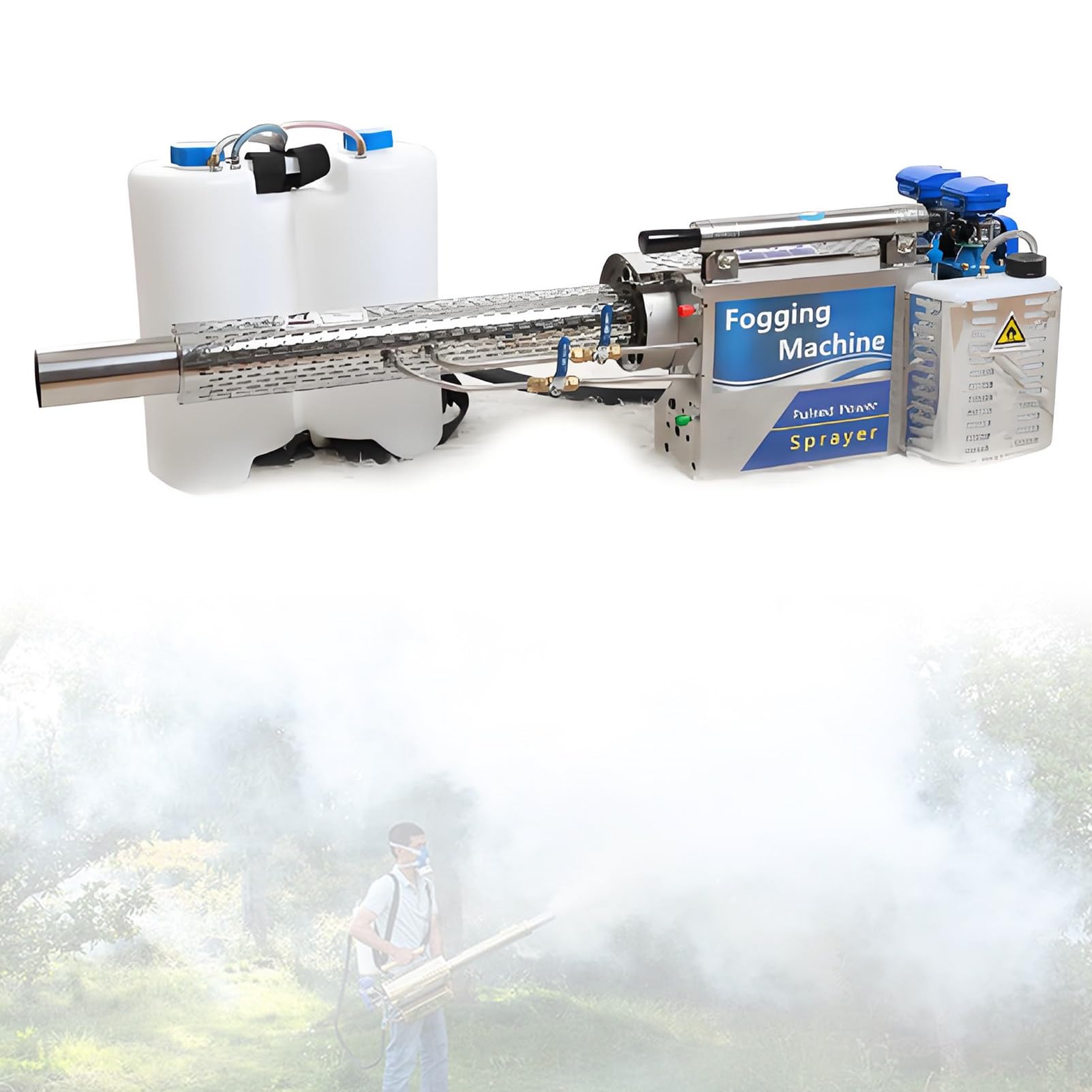 Nebulizzatore termico portatile a getto pulsato, macchina per nebulizzazione termica di livello industriale, nebulizzazione a 360° in tutte le direzioni, copertura di 700 m² in 7-8 minuti. 100
