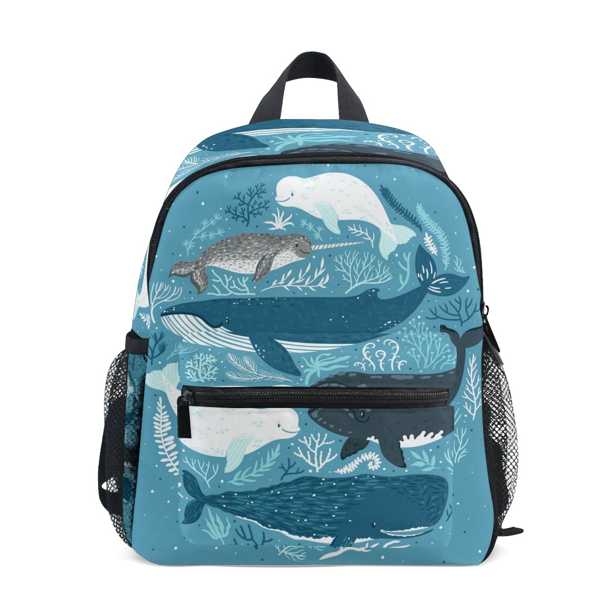 My DailyPreschool Kids Backpack, Whales Sea Coral Waterproof Kindergarten Nursery Bags for Toddler Boys Girls