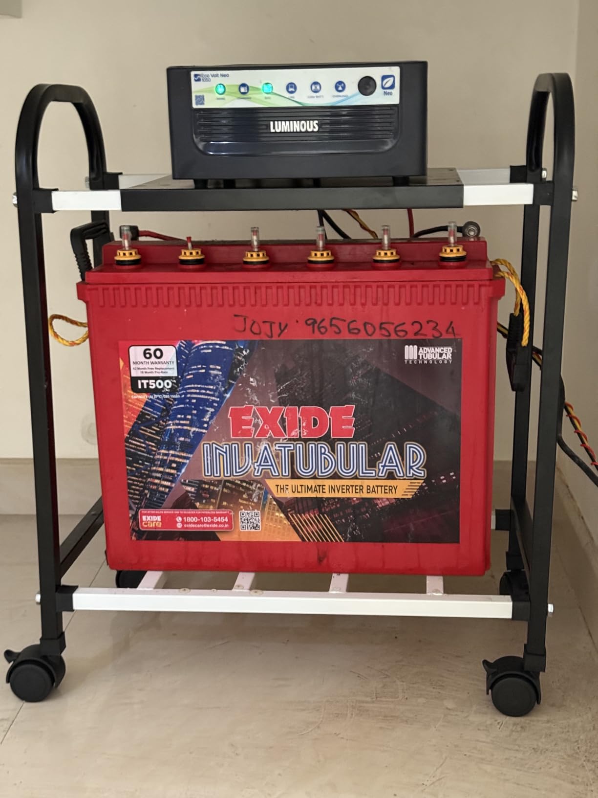 Lifelong Single Battery Inverter UPS Trolley Stand | Sturdy, Compact ...