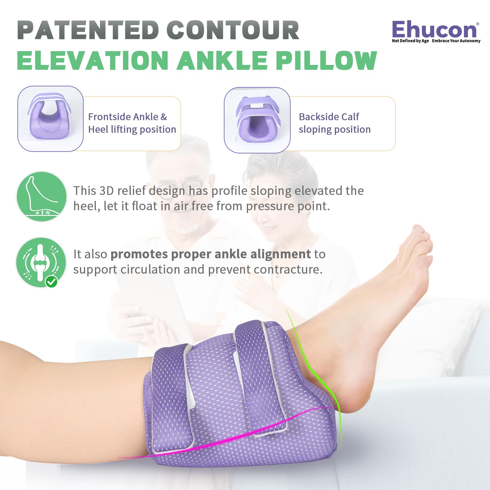 Protector de talón, cojín para úlceras por presión, protección del talón, almohada de cuña para pacientes postrados en cama, protectores de talón para dolor de talón