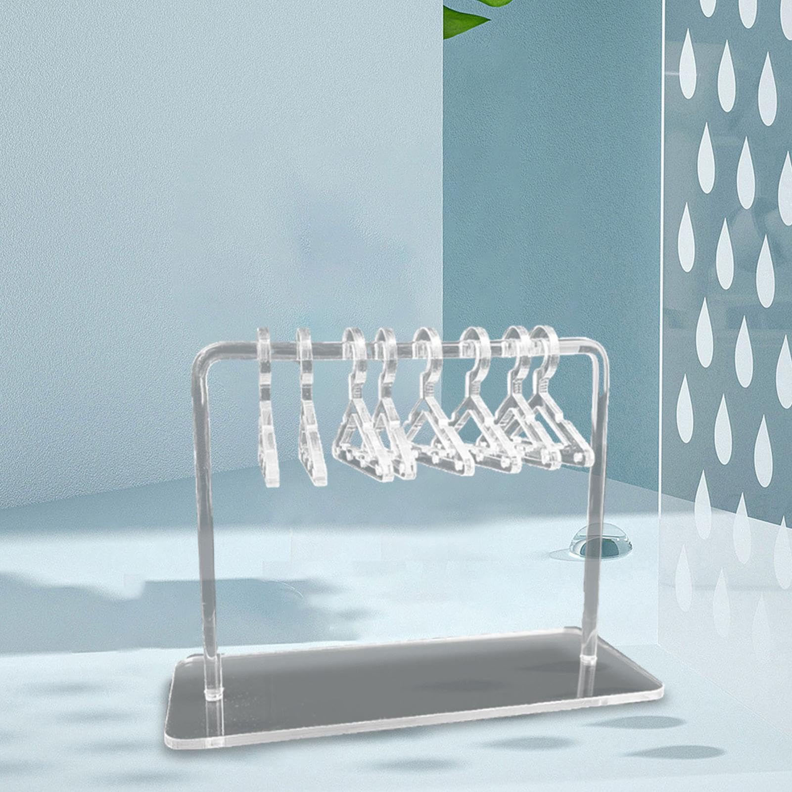 Support Boucles D'oreilles Avec 8 Cintres - Présentoir Acrylique Transparent - Rangement Bijoux Gain De Place