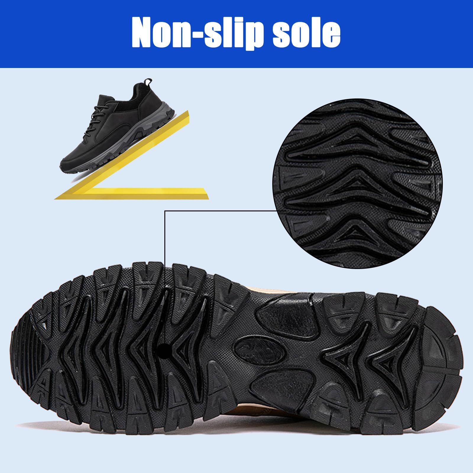 Outdoor-Wanderschuhe für Herren Bequeme Leichte Trekking- und Campingschuhe Zum Hineinschlüpfen Freizeitschuhe Zum Wandern und Spazierengehen Extra Breite Freihändige Turnschuhe mit Memory-Schau