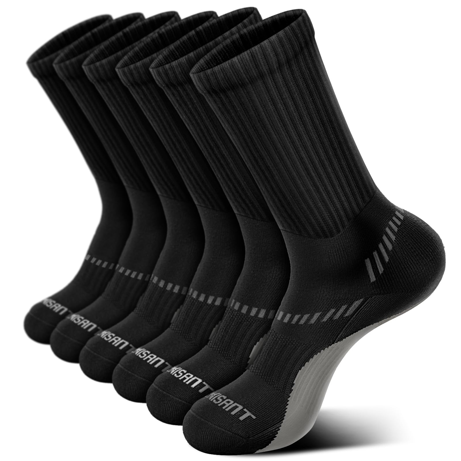 BULLIANT Calcetines Hombre 6 Pares, Calcetines Antiampollas Deporte Compresivos Senderismo Medias Futbol,Transpirable con Suela Totalmente Acolchada