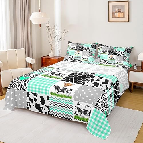 Vista 111 de Juego de sábanas de pavo real tamaño Queen, juego de ropa de cama de plumas de pavo real para niños, niñas, niños y adolescentes, juego de sábanas