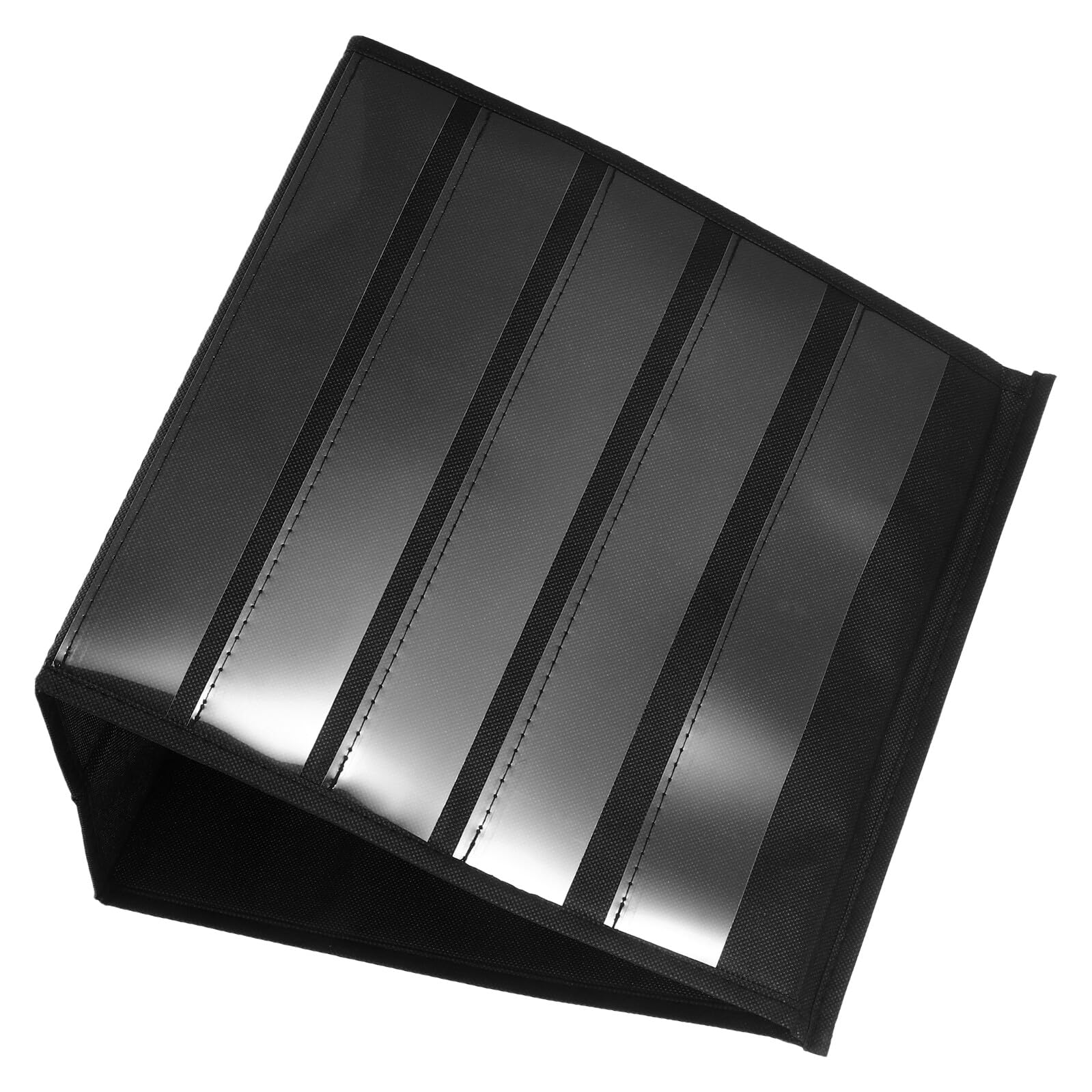 AMUSLESUR Présentoir à Cartes de Visite Triangulaire Noir Petit, Étagère D'exposition Double Face Pliable pour Bureau, Support Organisé pour Cartes Postales, Autocollants et Fiches