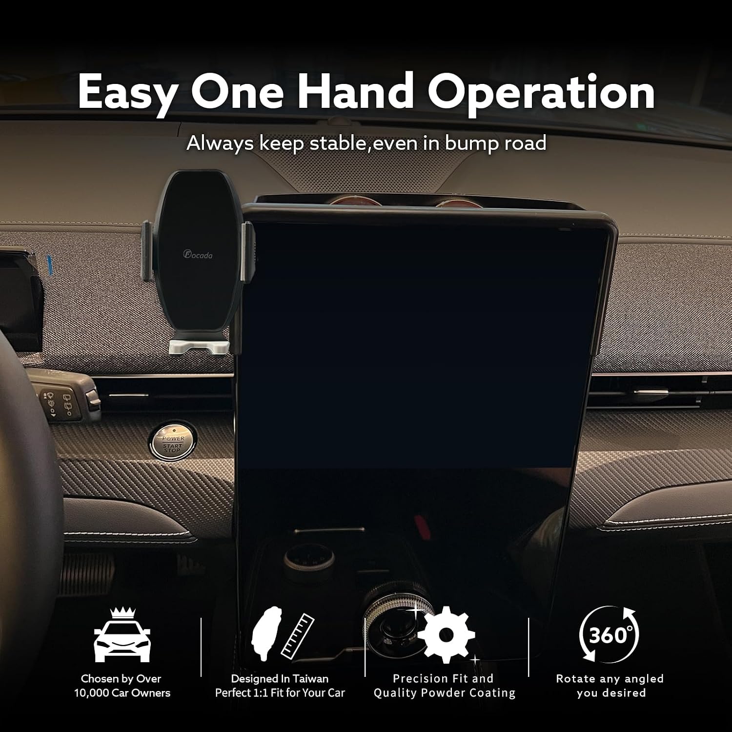 Phone Holder for Ford Mustang mach e 2021-2024 15.5-inch Screen Vehicle-Specific Phone Mount 360° Rotation Holder for Phones Ford Mustang mach e Accessories
