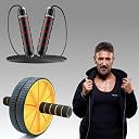 Wearslim Professional Silicon Finger Exerciser & Ab Roller Wheel Combo for Men & Women - Hand Gripper, Forearm & Grip Strengthener with Abs Workout Equipment for Home Gym gallery image