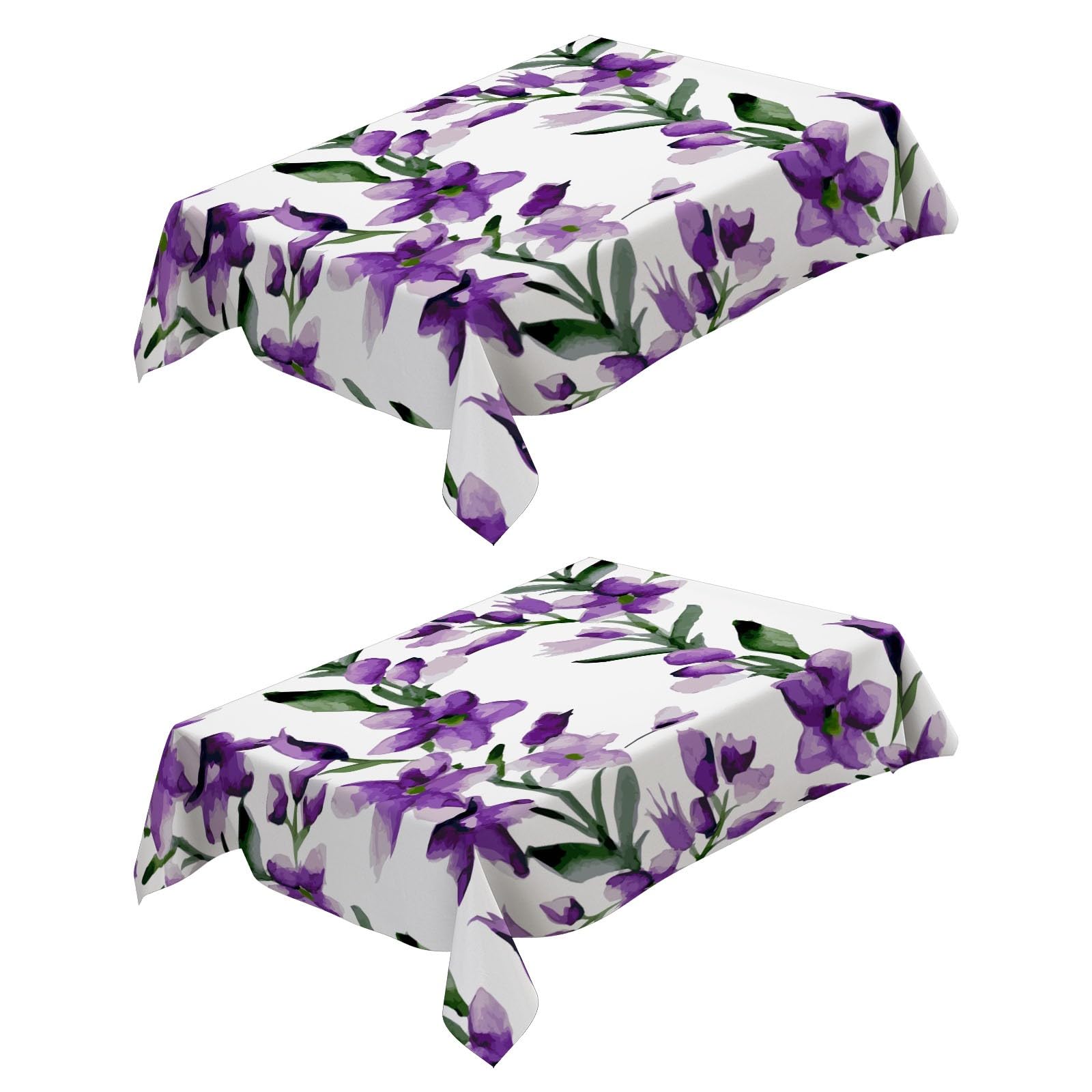 Nappe imperméable fleur mauve anti-tache pour table de cuisine