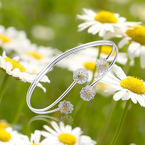 Miniatura 6 de FAADBUK Joyería personalizada de margarita seca, aretes de flores de margarita secas, pulsera y collar de flores de margarita, regalo para los