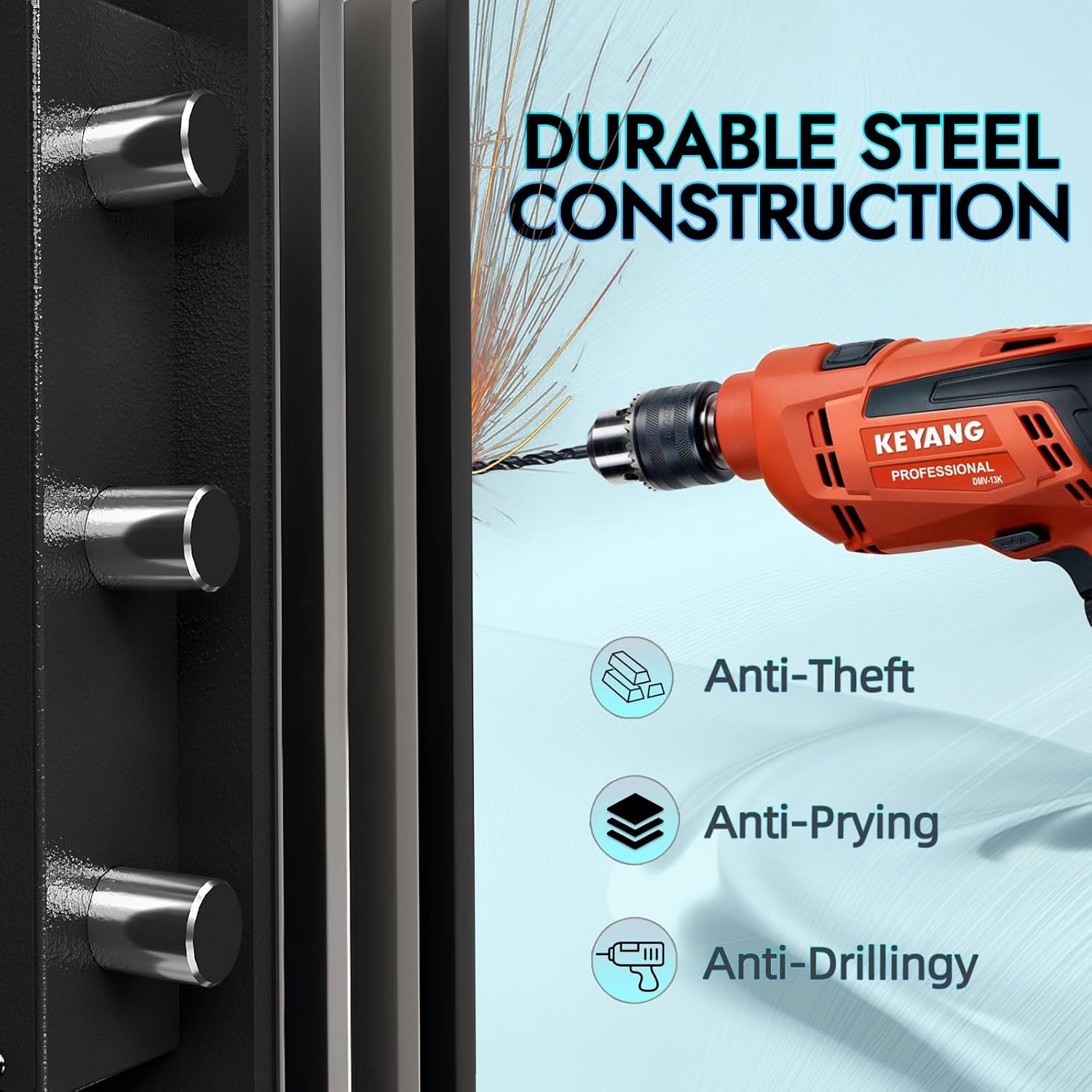 KAER 9.5 Cuft Heavy Duty Depository Drop Safe Fireproof Waterproof Money Safe Box with Digital Combination Lock,Anti-Fishing Safe with Drop Slot,Safe for Home Office Business Hotel Restaurant