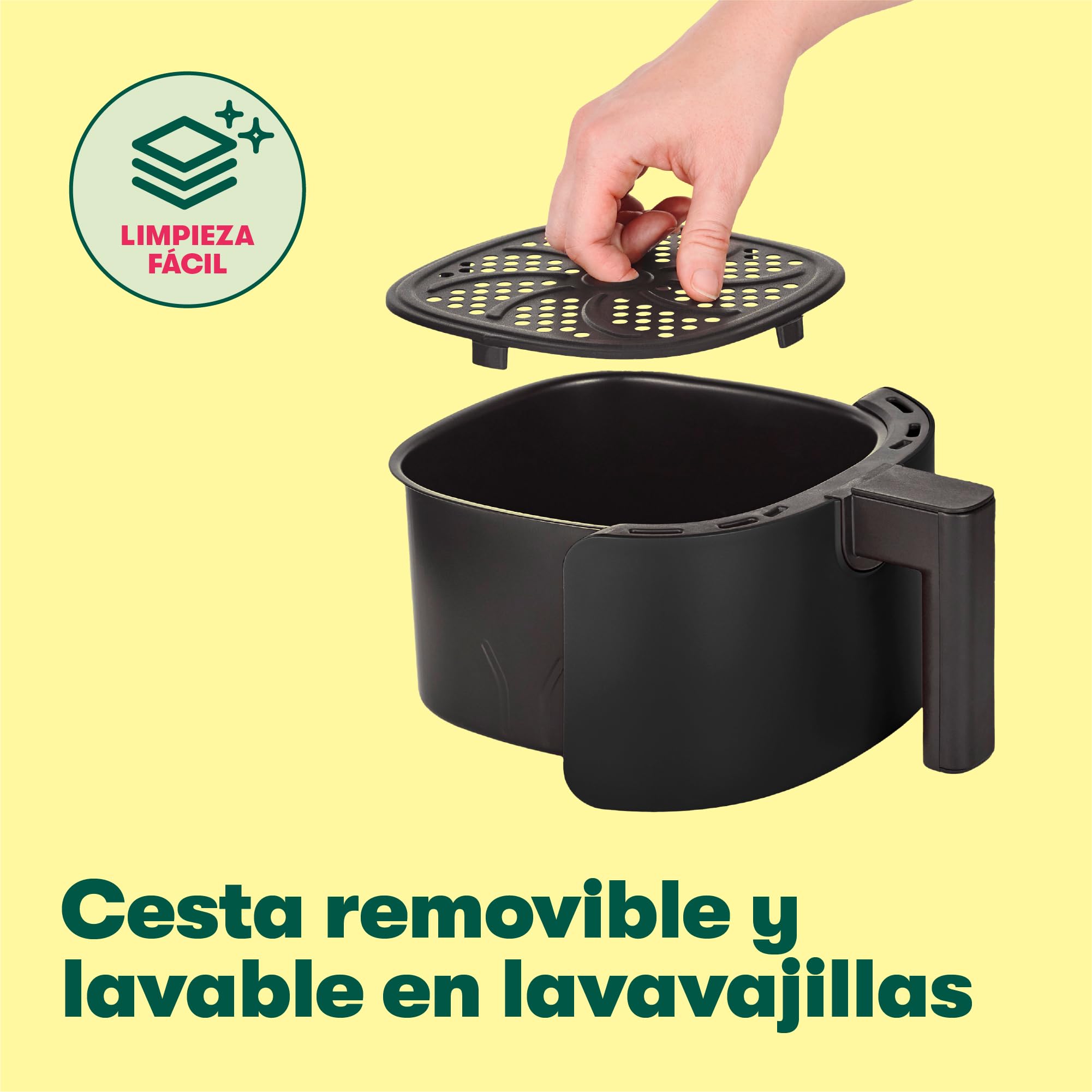 bella Freidora de aire con pantalla táctil de 2.9QT, sin precalentamiento, sin aceite, sartén antiadherente y bandeja para elementos crujientes aptas para lavavajillas, color blanco mate