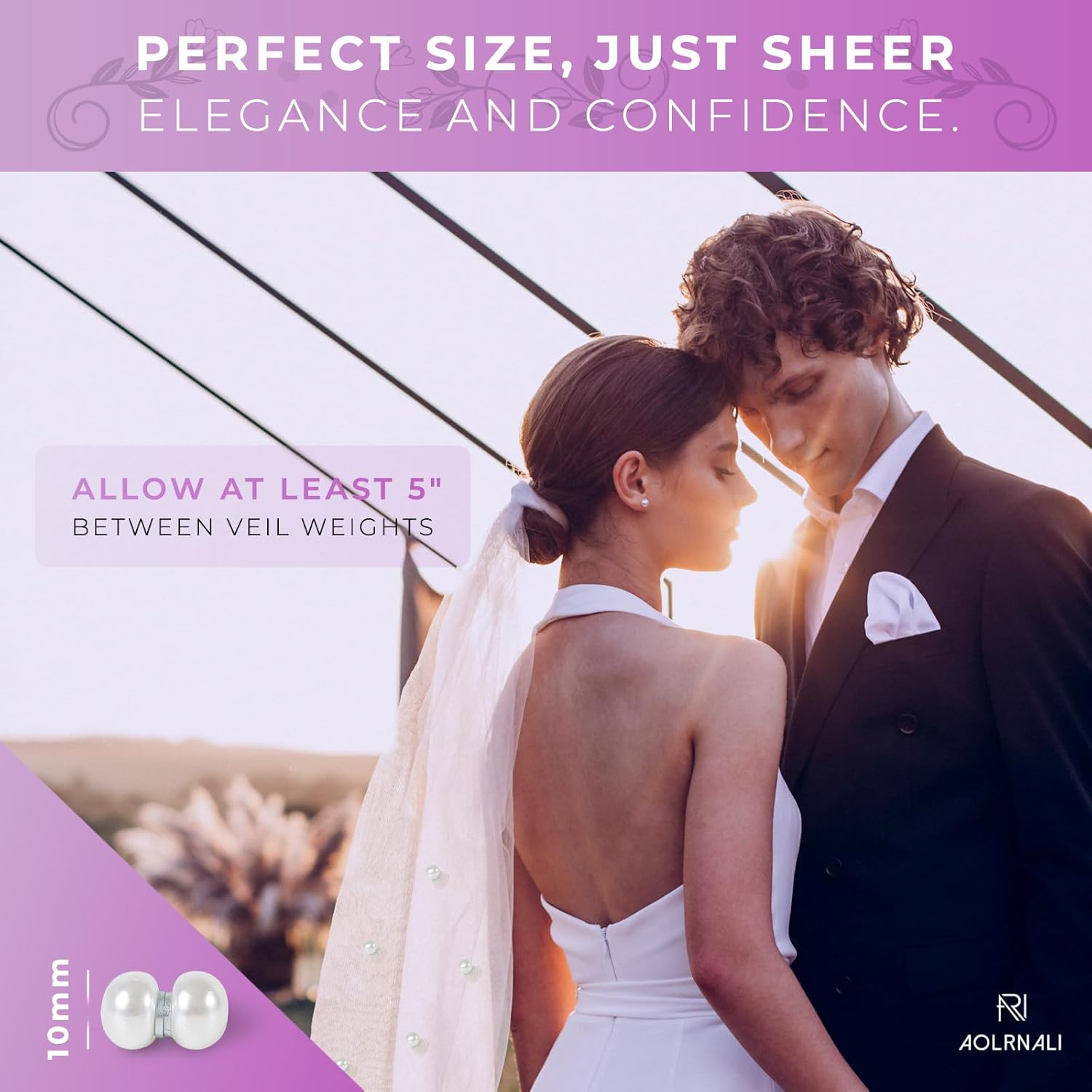 Pearl Veil Weights - 16 Pairs of Magnetic Bridal Veil Weights - Secures Long Veils for Outdoor Weddings - Premium Wedding Accessories for The Bride - Image 3