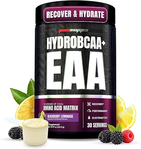 Miniatura 7 de ProSupps HydroBCAA BCAAEAA Matriz de espectro completo, 0.25 oz de BCAA, 0.11 oz de EAAS, 0.00 oz de azúcar, 0.00 oz de carbohidratos, (30