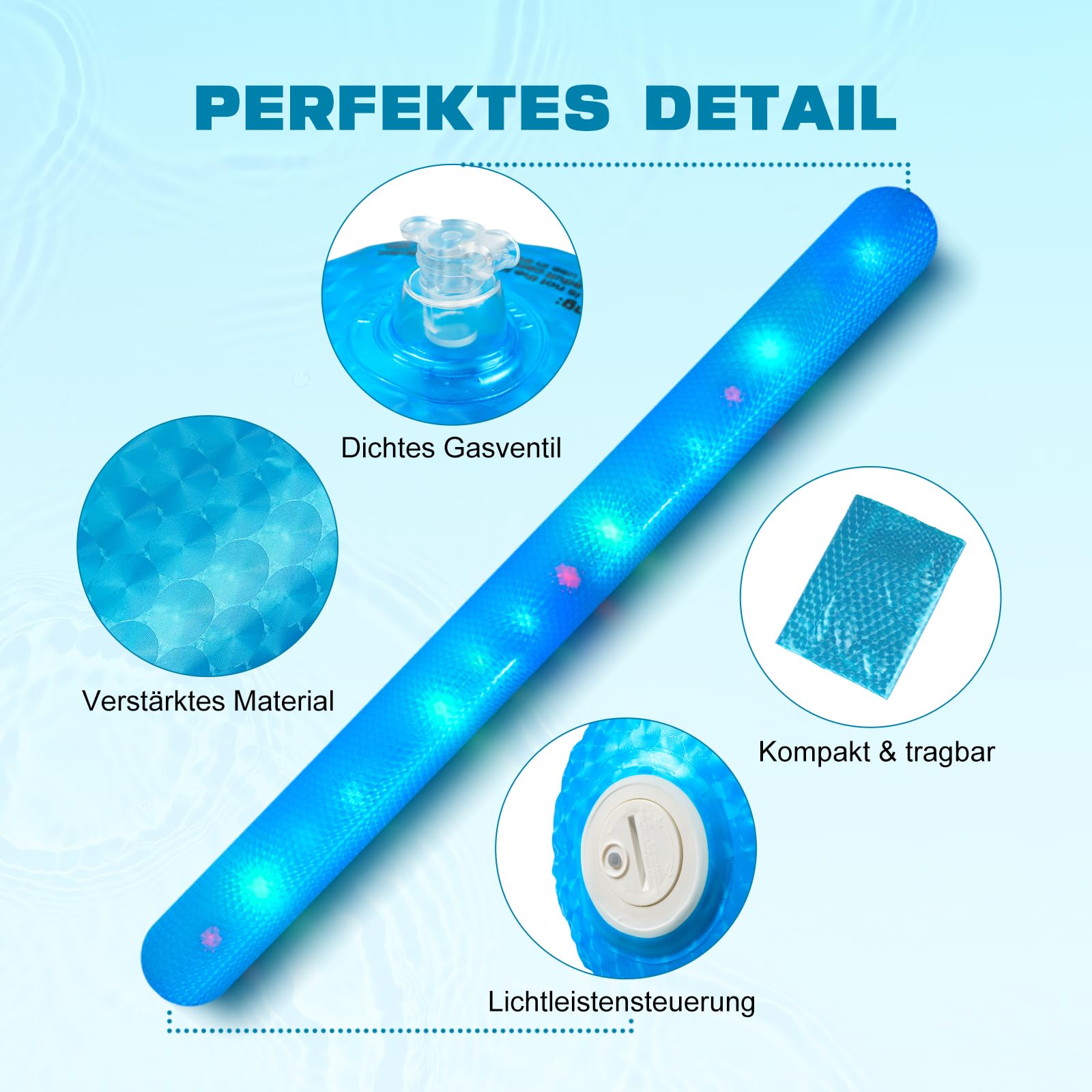 BOOSTEADY Galleggiante per Piscina Gonfiabile con Luce