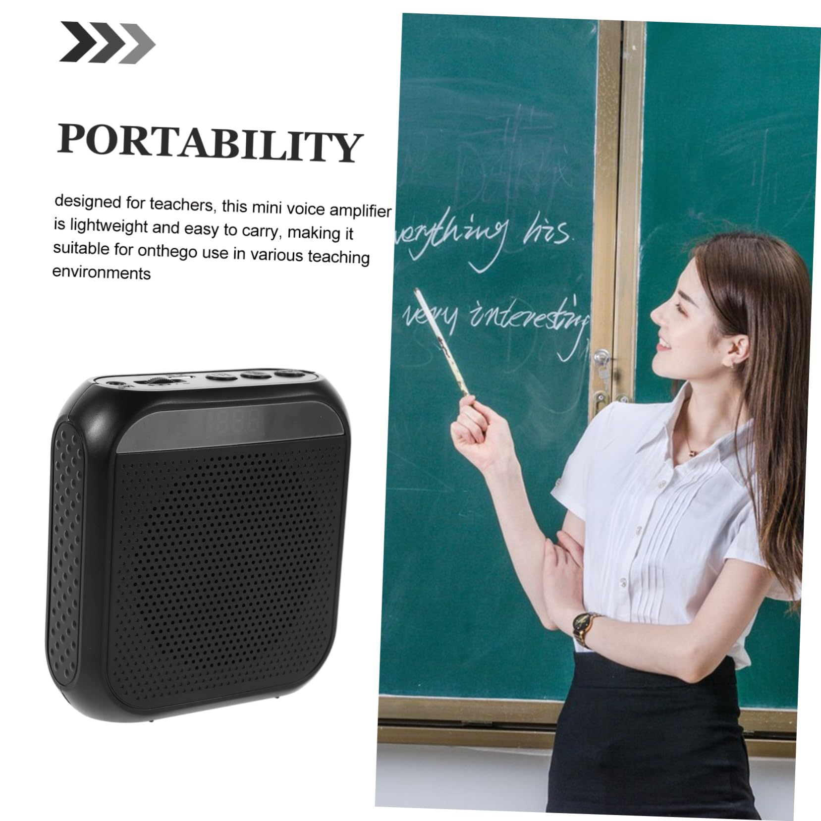 YARNOW Amplificador de Voz Portátil Sonido Claro para Profesores, Micrófono de Aula, 5w, 8 Horas Ligero, para Presentaciones y Guía Turística