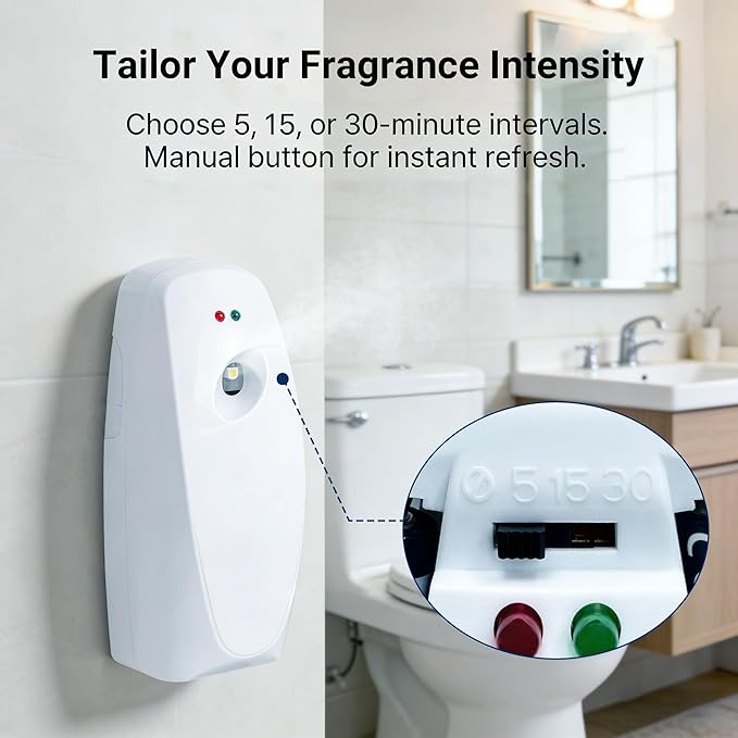Difusor de Aromas Automático para Baño, Oficina, Hogar, Blanco miniatura 3