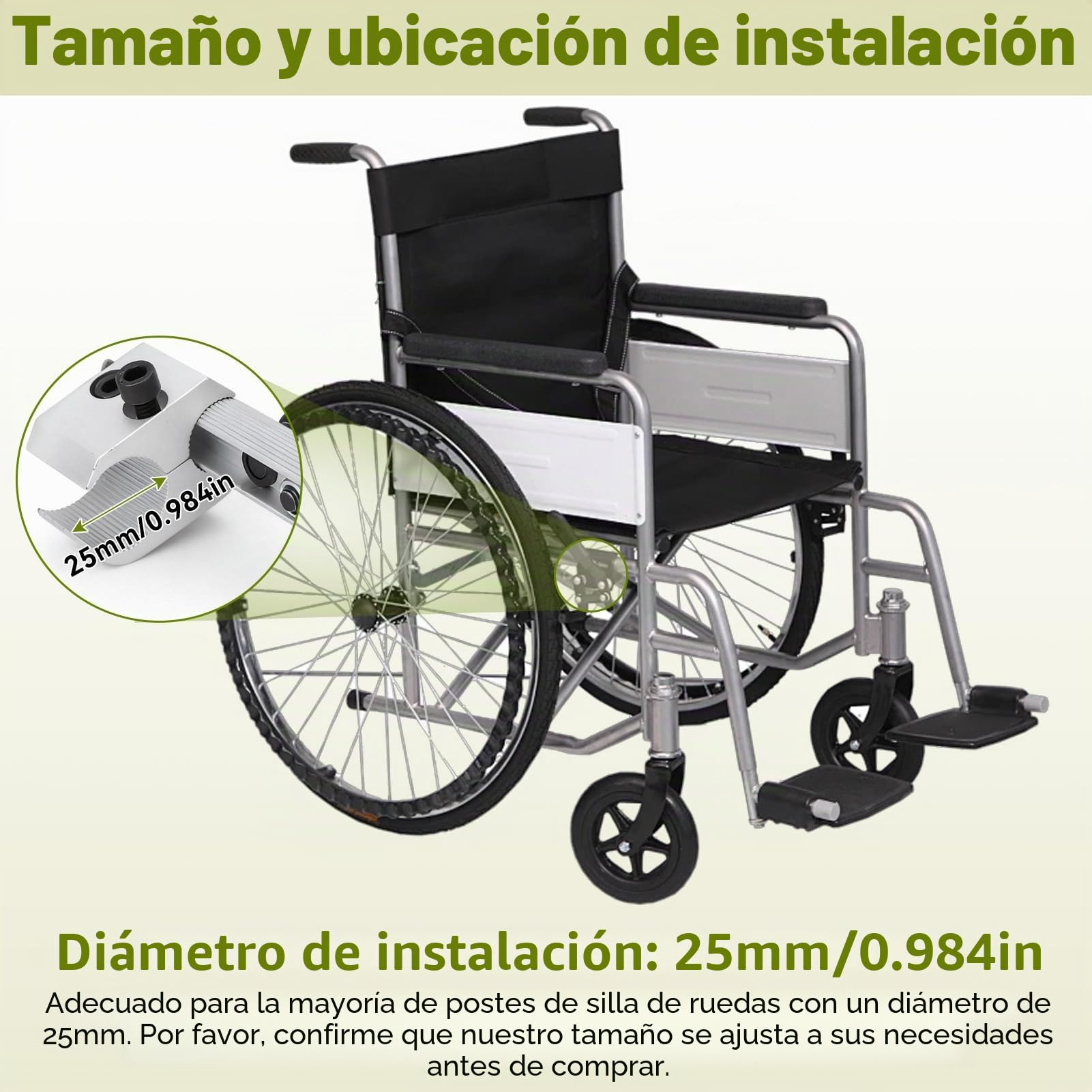 Freno de estacionamiento para Silla de Ruedas, Pieza de Repuesto para Silla de Ruedas, Accesorio de Freno de Mano de sensibilidad para sillas de Ruedas(Derecha)