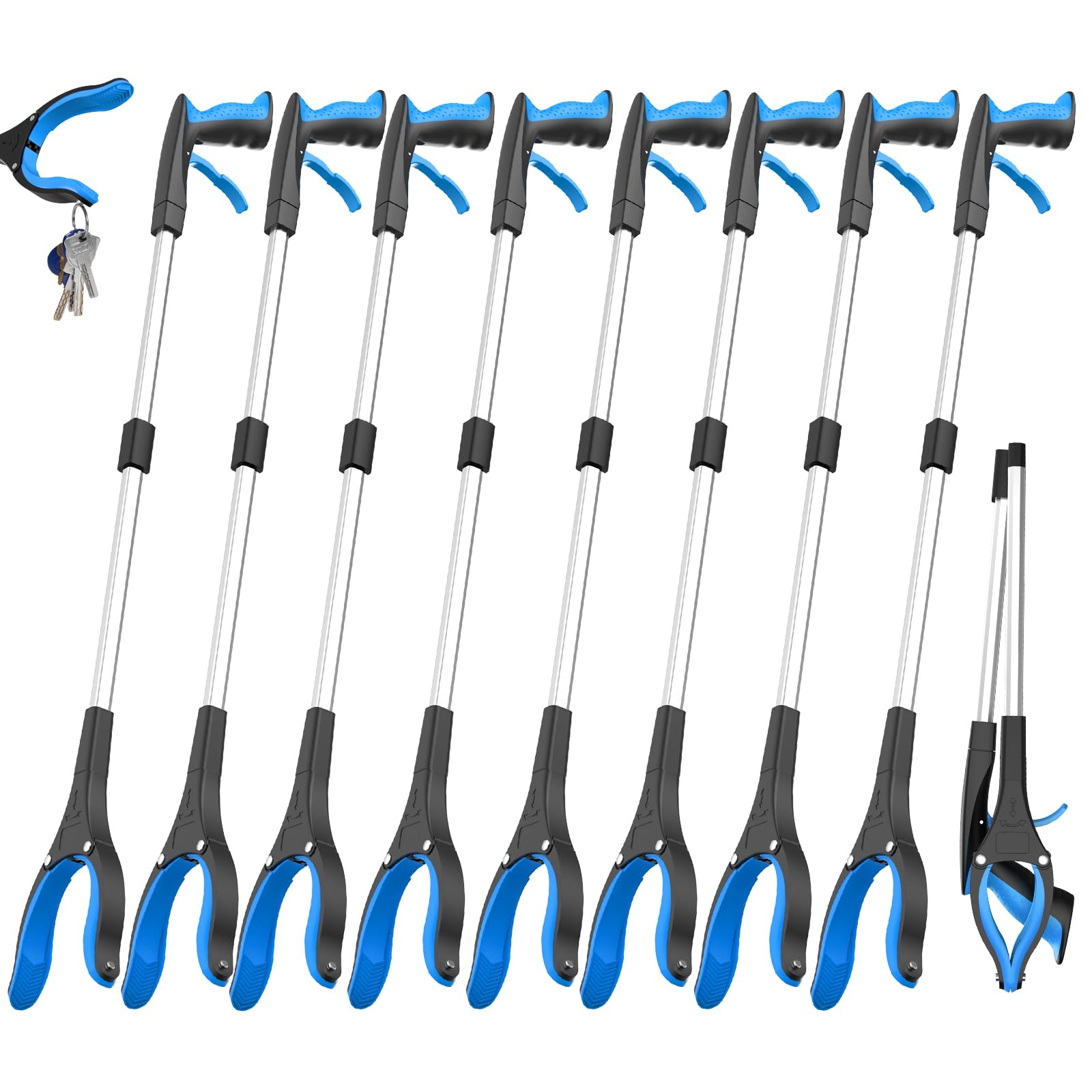 8 Pack 32 Inch Grabber Reacher Tool, Trash Grabbers, Trash Pickers