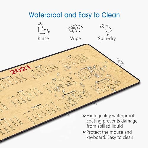 Miniatura 6 de Luasao Alfombrilla de mouse para juegos con juego de posavasos, diseño de bordes cosidos, alfombrilla de mouse grande XXL para computadoras