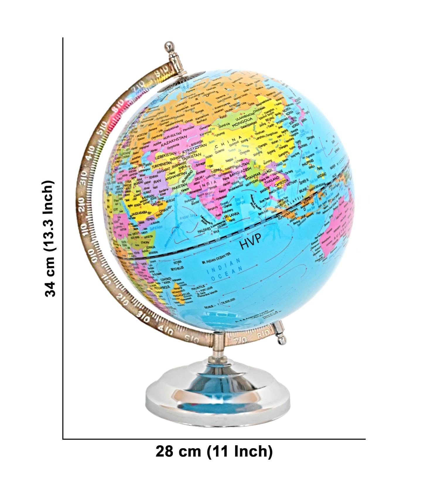 globe × 10Culture for ADAM DEPARTURES HVP Educational Globe 13 Inch Height, 10 inch Diameter with