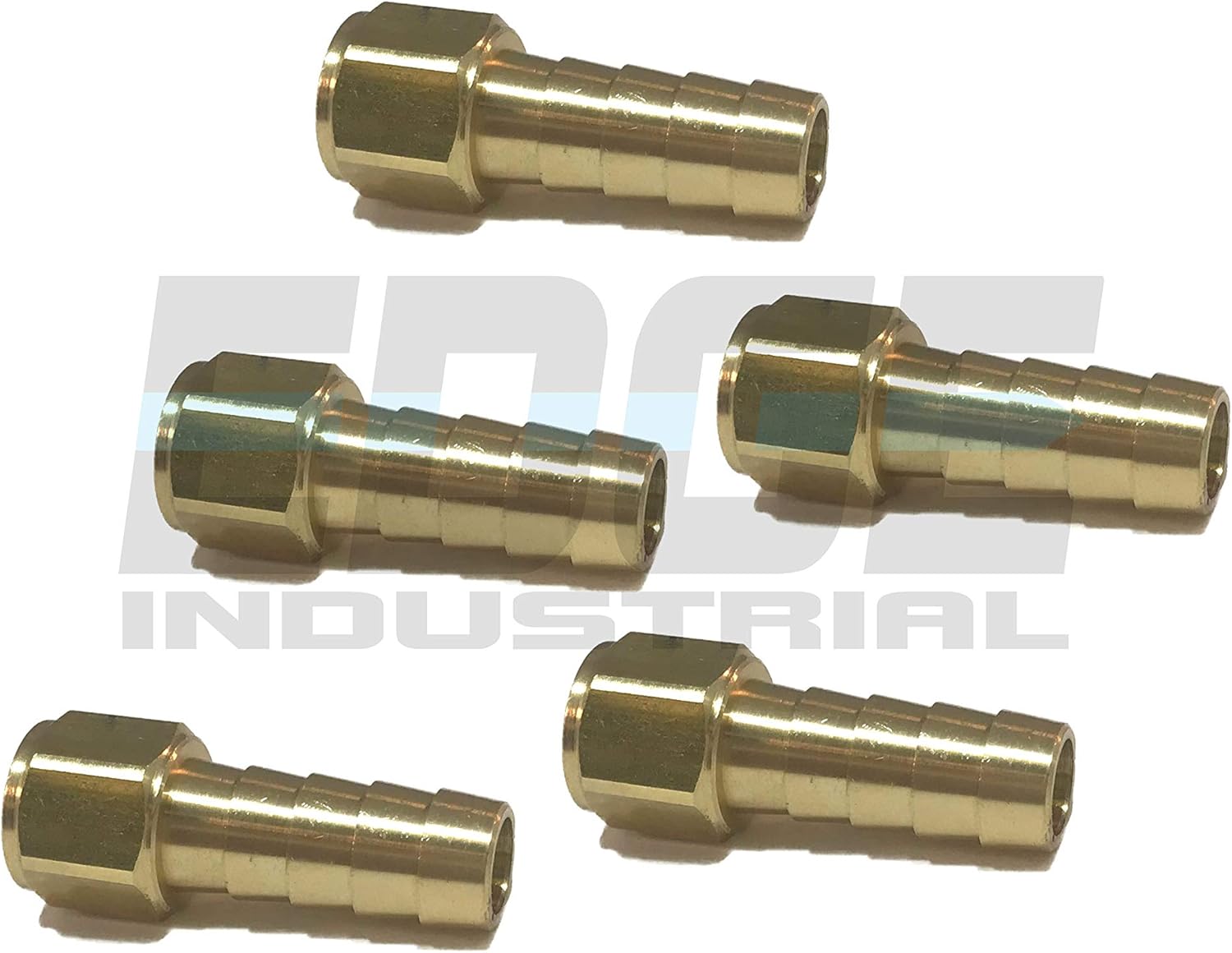 3/8" Hose ID to 1/8" Female NPT FNPT Straight Brass Fitting Fuel/AIR/Water/Oil/Gas/WOG (Qty 05)