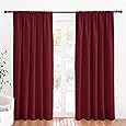 RYB HOME Extra Long Curtains 108 inches Length, Blackout Curtains for Living Room Ceiling to Floor Privacy Dividers Picture Window Drapes for Dining Room, Burgundy Red, W52 x L108 inches, 2 Panels