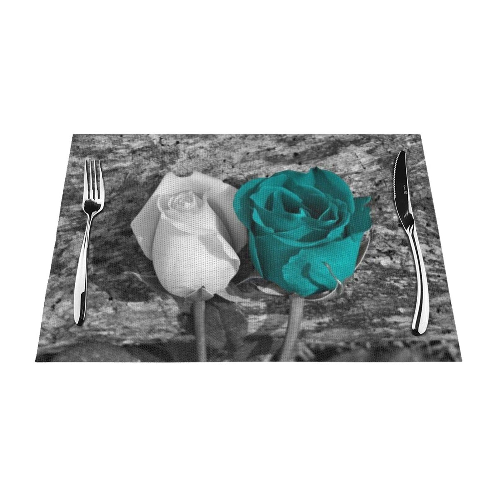 Lot de 6 sets de table rose et bleu sarcelle pour sublimer vos repas de fête