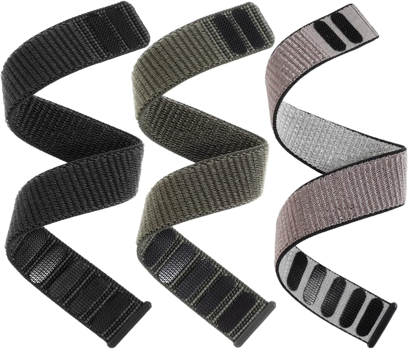 Bolesi 3 Pack Hook and Loop watch bands Compatible with Garmin Fenix 8 47mm/Forerunner 965/970/Instinct 1/2/3 45mm Solar,22mm Soft Nylon Velcro Sport Strap for Fenix 7 Pro/7/6 Pro/6/5 plus/5