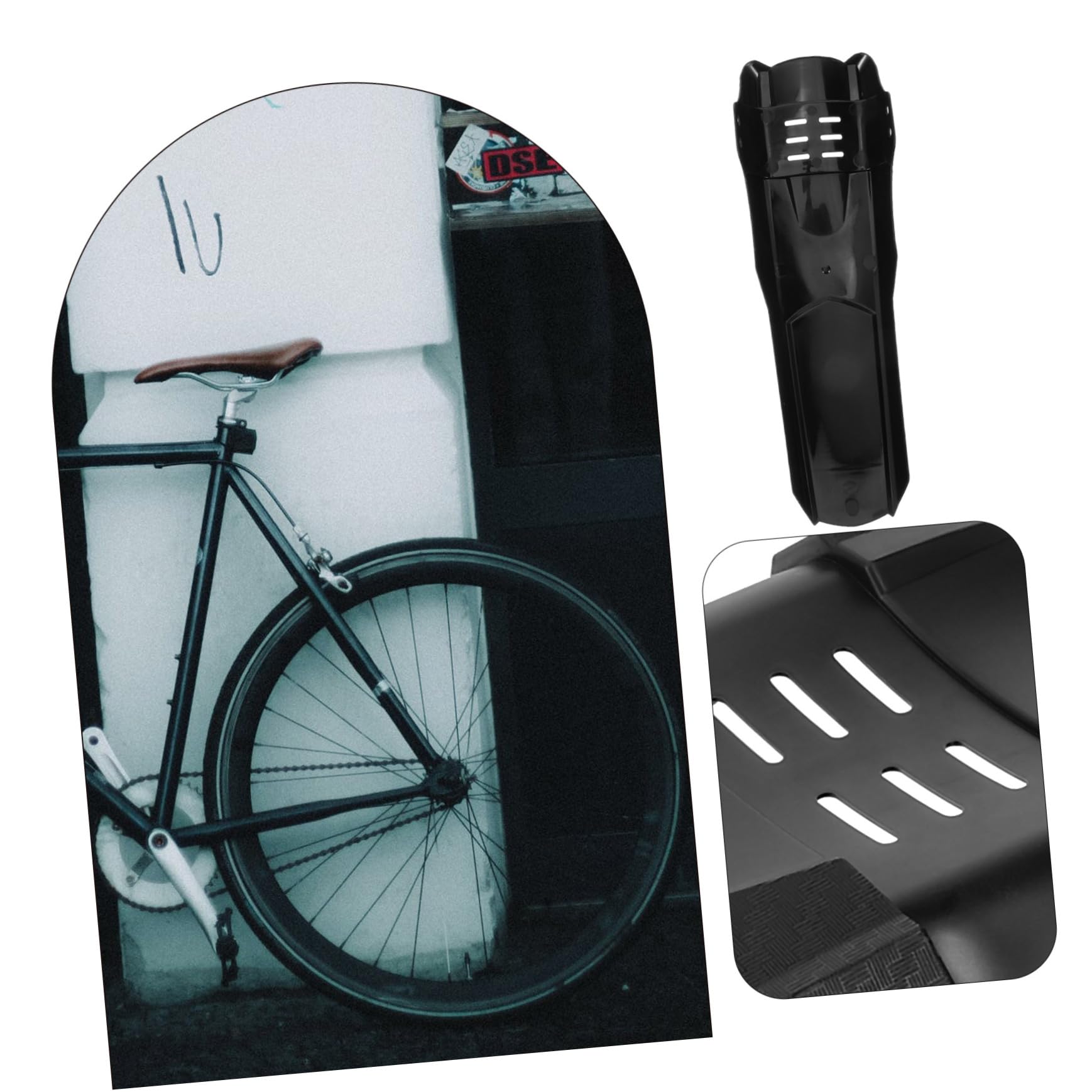 Gatuida Guardabarros Resistente para Bicicleta Resistente Al Desgaste Protector para Ruedas De Bicicleta Práctico De Fibra De Carbono Color Negro