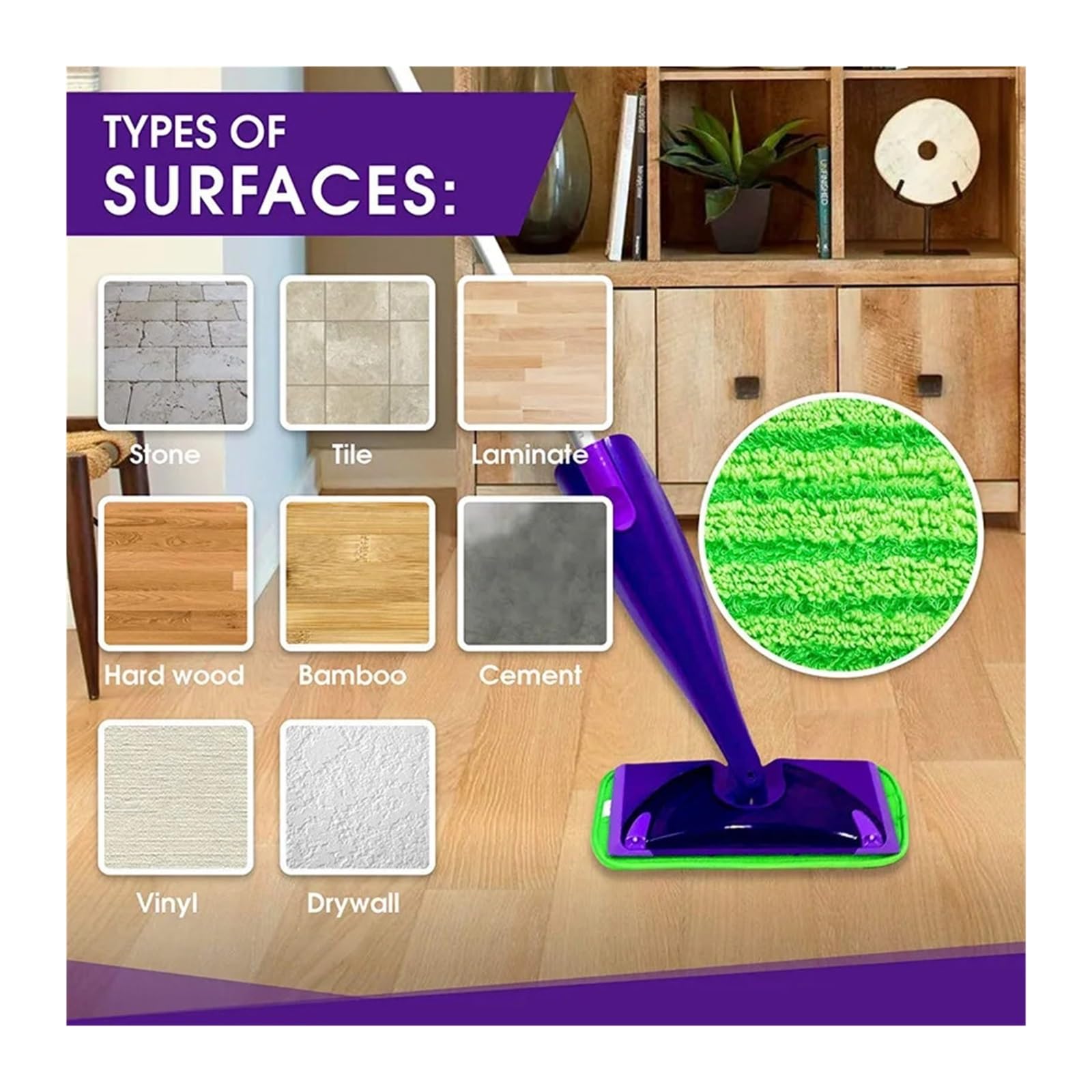Almohadillas De Fregona De Microfibra Reutilizables Y Lavables De 12 Pulgadas, Compatibles Con Swiffer, Paños Secos Y Húmedos for Limpieza De Suelo Con Pulverizador WetJet(7pcs)