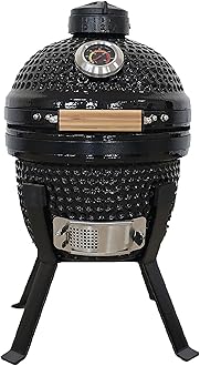 Ceramic BBQ Grill, 13" Picnic I Mini Kamado BBQ Charcoal Grill, Egg bbq, Kamado Barbecue Grill I Portable Oven and Smoker with Stand