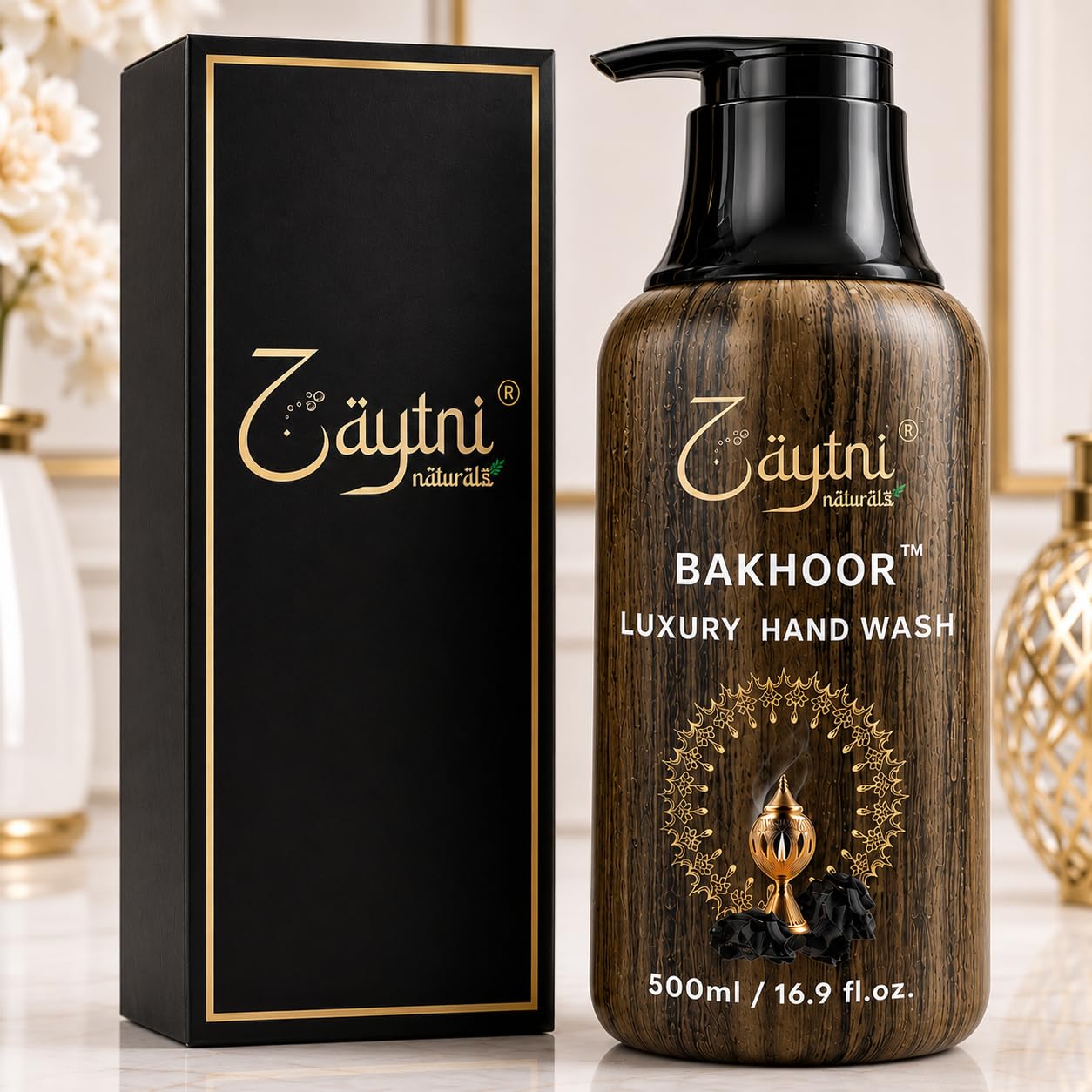 Bakhoor Luxury Hand Wash | Velvet Oud & Ember Notes | ECOCERT Certified Fragrance | Sulphate & Paraben Free | pH Balanced | Olive Extracts & Pro-Vitamin B5 | 500ml-image-39