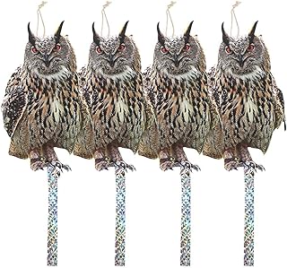 Kungfu Mall 4Pcs Bird Scare Reflective Hanging Decoration, Effective Bird Control Device with Reflective Tape to Keep Bird...