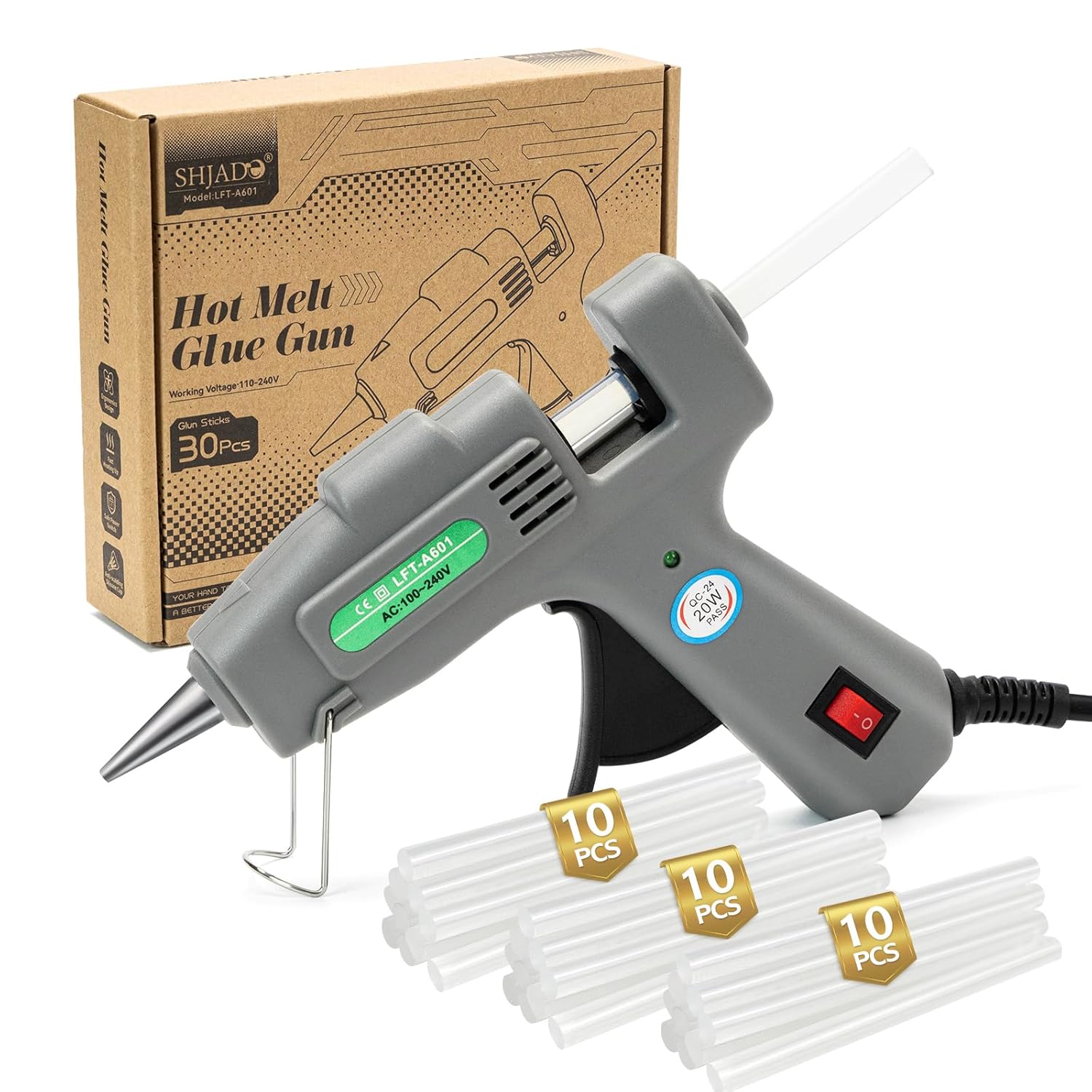 Mini Hot Glue Gun Kit with 30 Glue Sticks - Fast Preheating Hot Melt Gun High Temp for