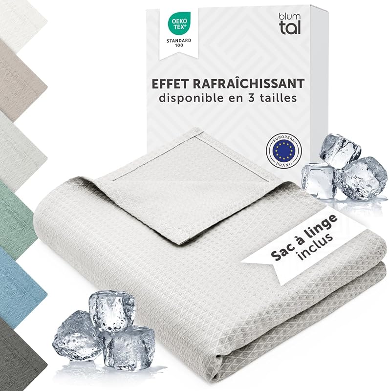 Blumtal Bambuszrost Hűsítő Takaró 150x200cm - Oeko-TEX Tanúsított Légáteresztő Nyári Pléd - Szürke Ágytakaró Kanapéra