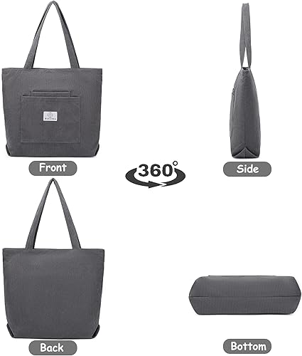 Miniatura 6 de Makukke Corduroy Totes Bag Women - Shoulder Hobo Bag Handbags Crossbody Bag Big Capacity Shopping Purses