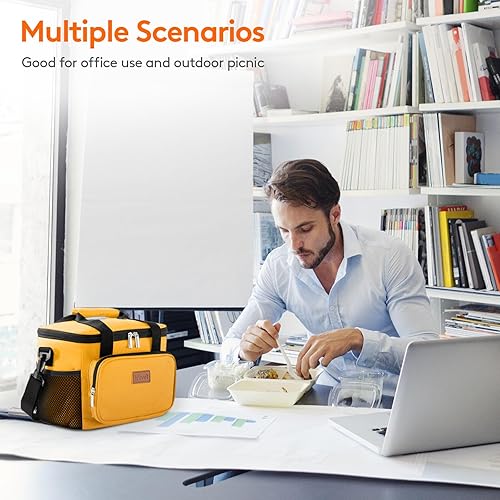 Miniatura 112 de Lifewit Lonchera mediana aislada, suave y refrigerante, para adultos, hombres y mujeres, flor 12 latas (9L)