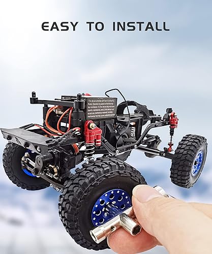 Miniatura 4 de Beadlock Ruedas y neumáticos 4 piezas de metal Micro Crawler neumáticos con rueda RC de 0.276 in espaciador hexagonal para Axial SCX24 90081 124 RC