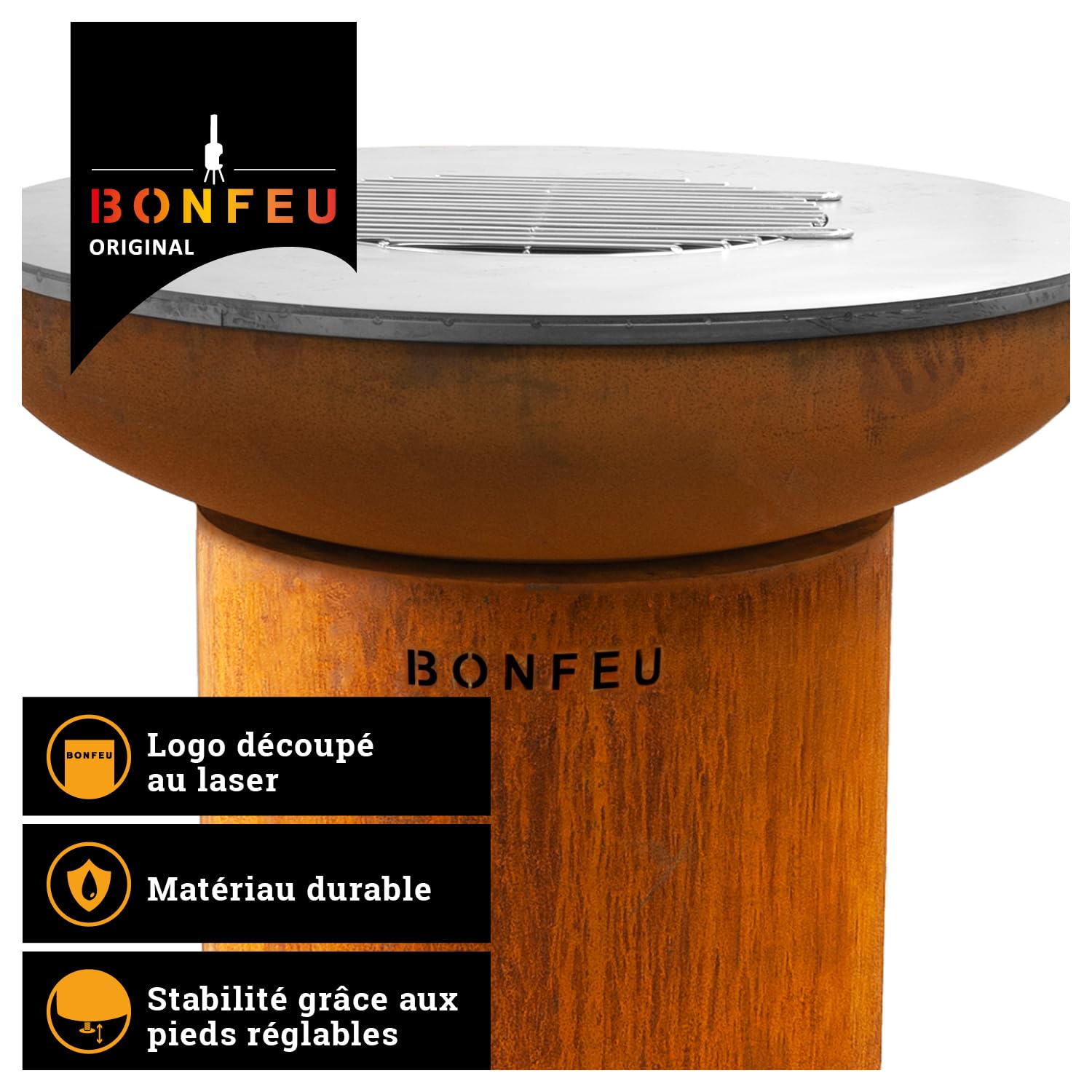 BonFeu BonBiza Brasero Exterieur Barbecue - Foyers extérieurs et Braséros (Acier Corten)