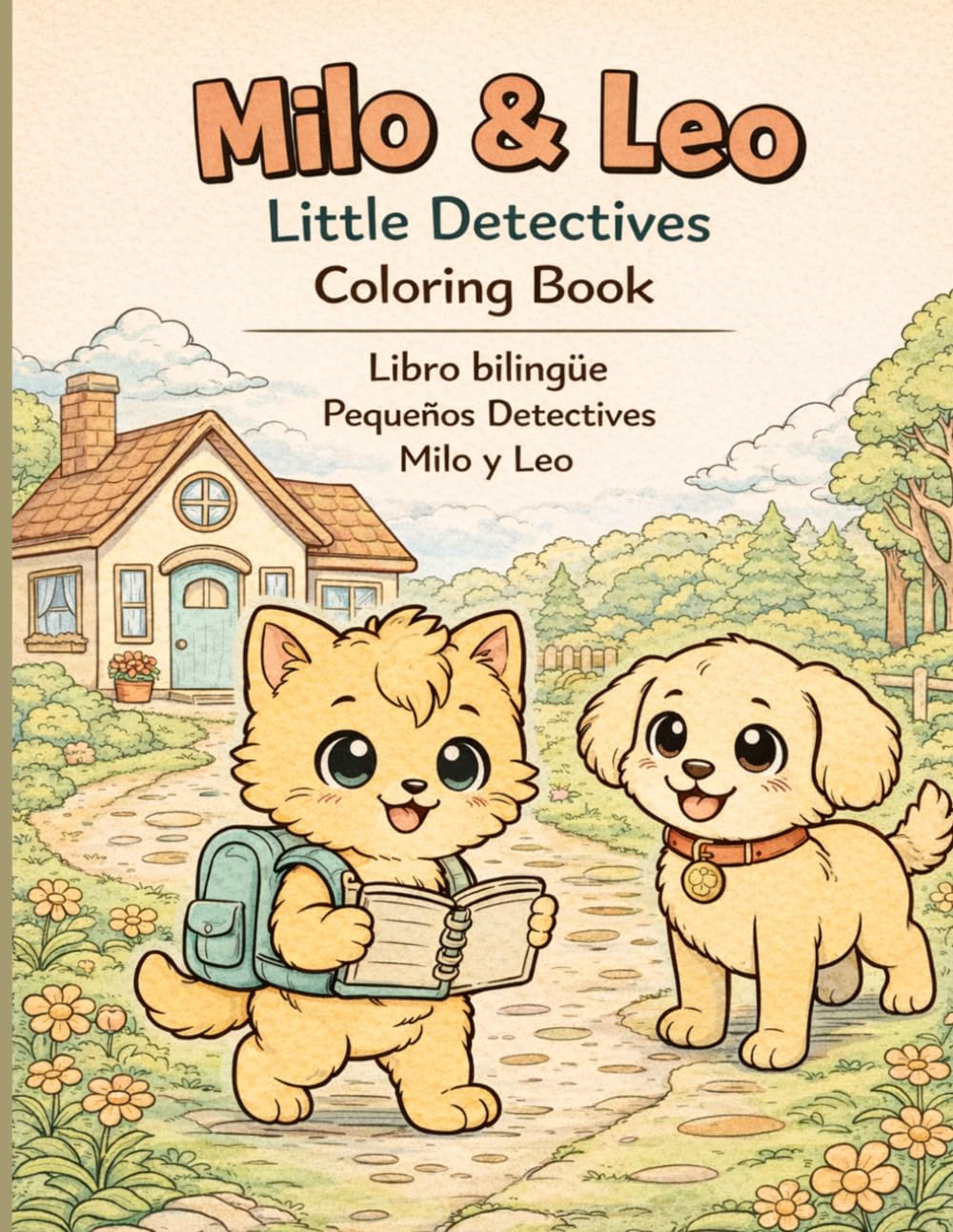 Milo & Leo Little Detectives Coloring Book: Libro bilingüe Pequeños Detectives Milo y Leo