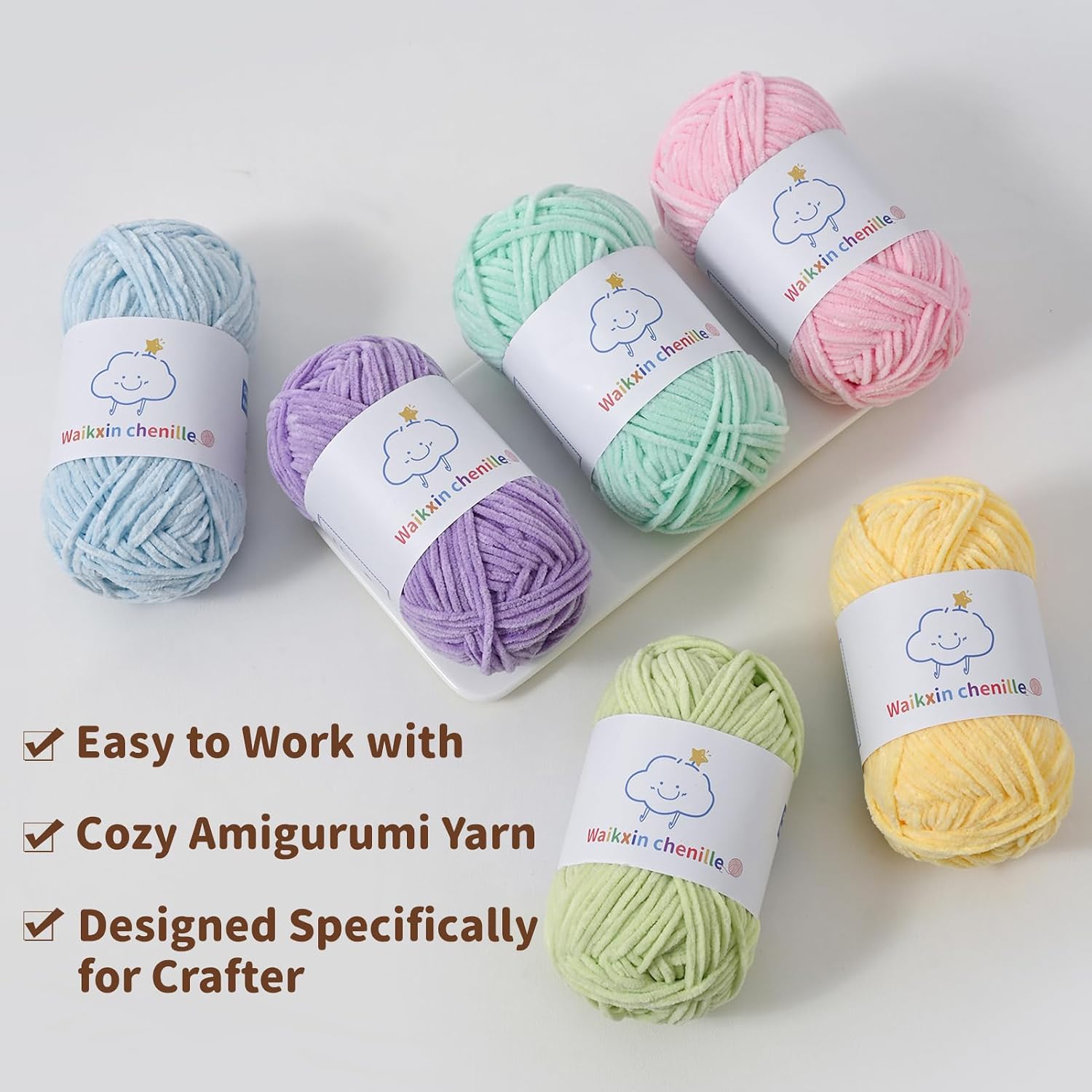 Skinny Chenille Yarn for Crocheting, 1.75 oz/ 109 yds Amigurumi Yarn&Baby Yarn for Crocheting Soft, Fluffy Fingering Weight Velvet Yarn for DIY Crafts&Baby Blankets.(Orange)