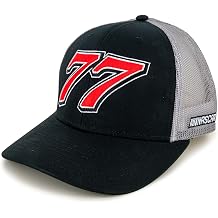 The Game Carson Hocevar 2026 Big Number #77 Mesh NASCAR Hat Black/Gray