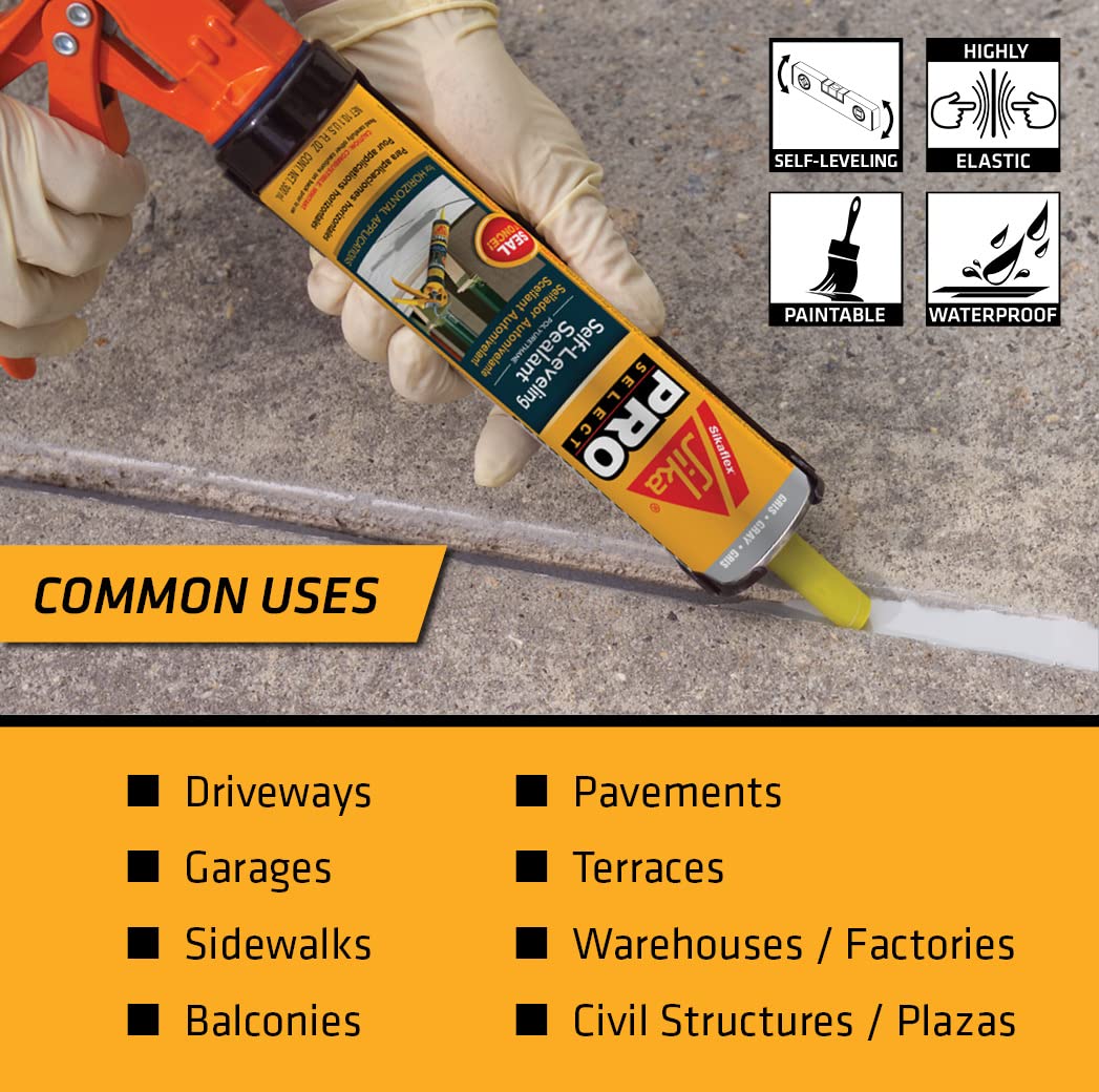Sikaflex Self Leveling Sealant, Gray, polyurethane with an accelerated curing capacity for sealing horizontal expansion joints in concrete, 10.1 fl. oz Cartridge : Industrial & Scientific