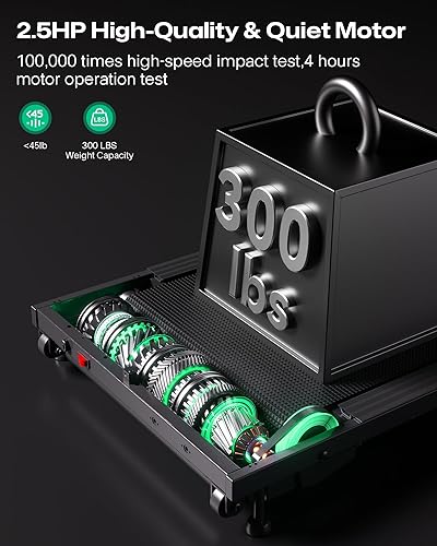 Miniatura 4 de UREVO Cinta de correr 2 en 1 para debajo del escritorio fácil de instalar con pantalla LED dual y control remoto 25 HP portátil para correr caminar