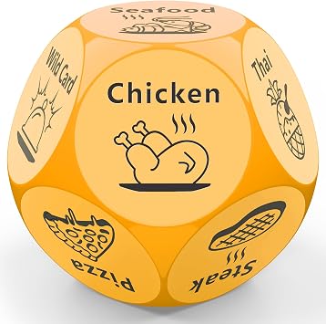 Fathers Day Dad Gift for Dad from Daughter Son Wife, Date Night Food Dice, Anniversary Birthday Wedding Couples Gifts for Him Her Men Women Husband Boyfriend Girlfriend Yellow