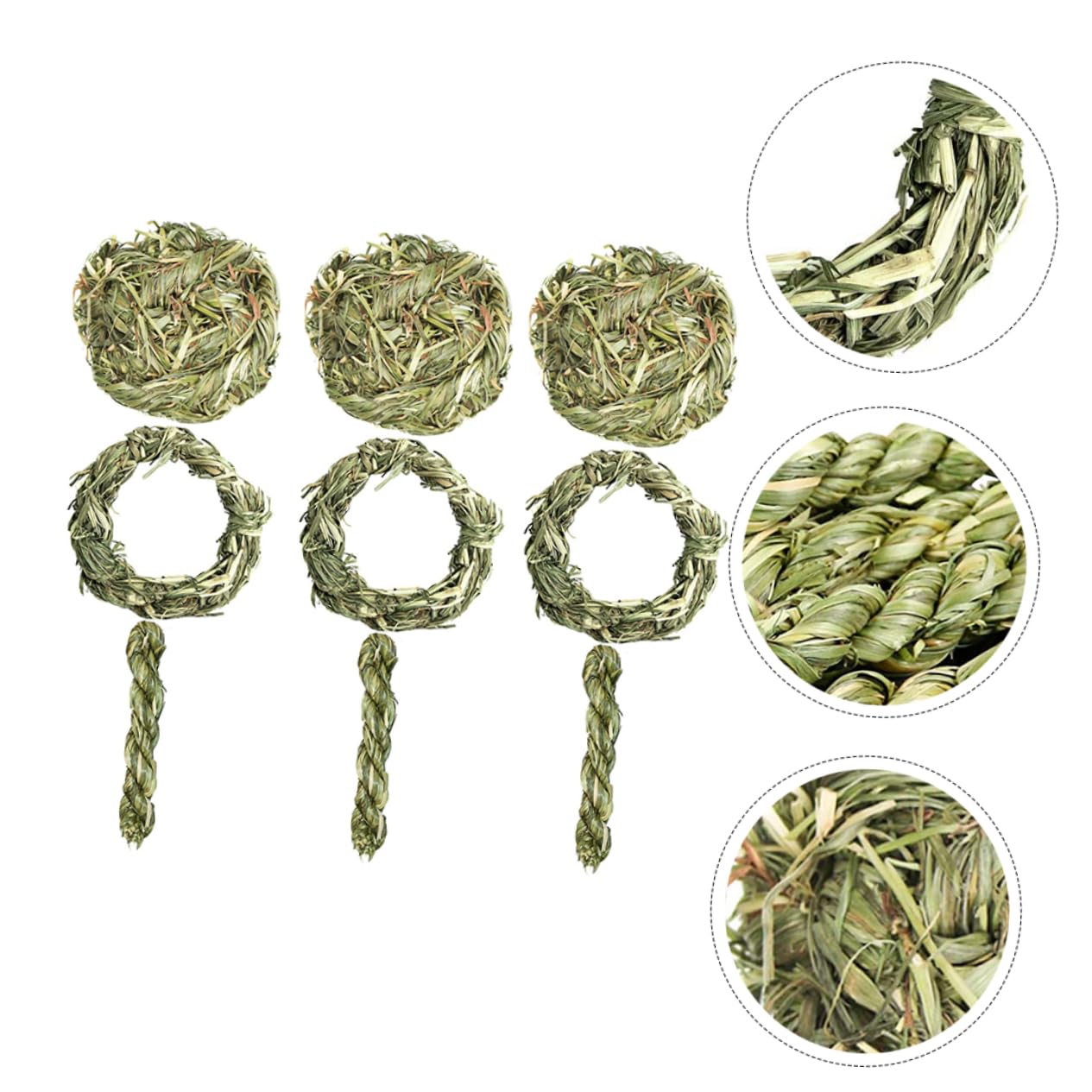POPETPOP 18pièces Jouets à Mâcher pour Rongeurs Accessoires Herbe pour Chinchillas Et Cobayes pour Broyage Dents Divertissement Petits Animaux