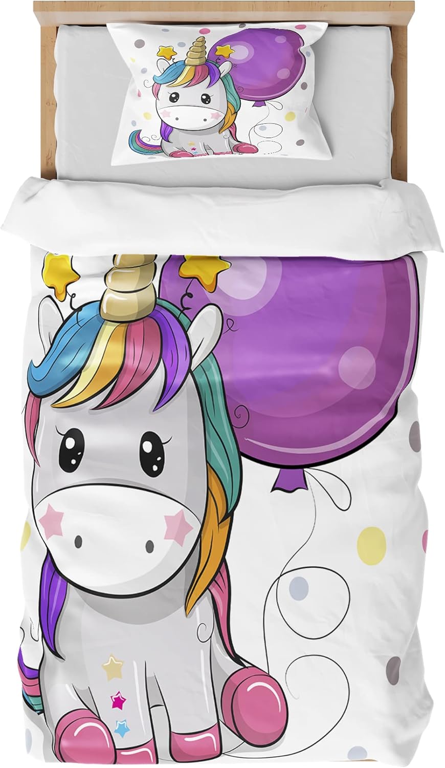 ALKNOT Anime Kinder Bettwäsche Set - 135x200 Cm Mit 2 Kissenbezügen Mikrofaser