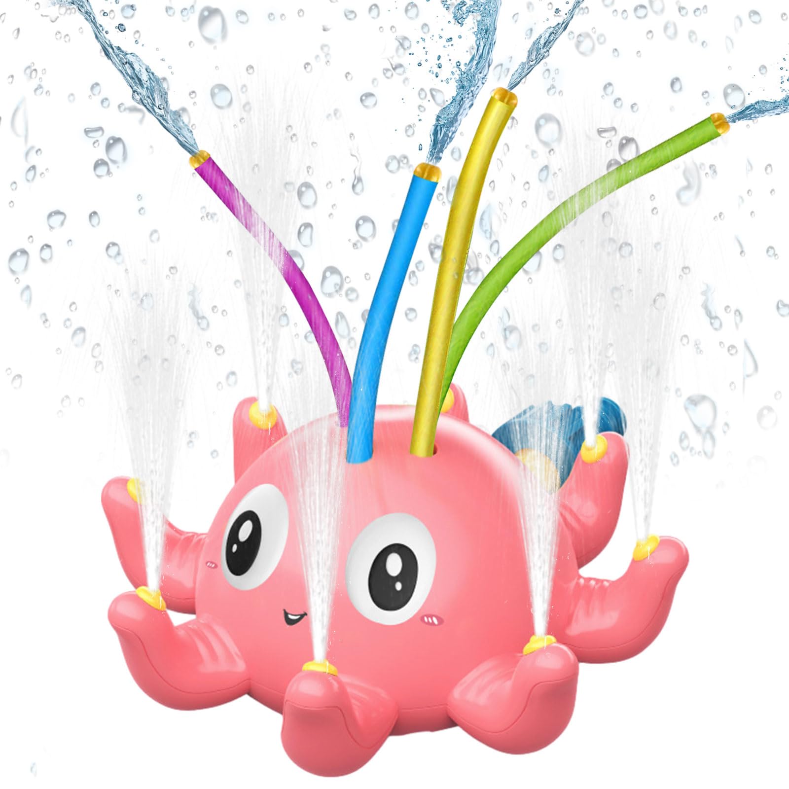 Aspersor para Niños, Aspersor de Pulpo para Niños, Aspersor de césped para Niños, Aspersor para Niños al Aire Libre, Aspersor de Juguete de Jardín de Verano para Niños (Rosa)
