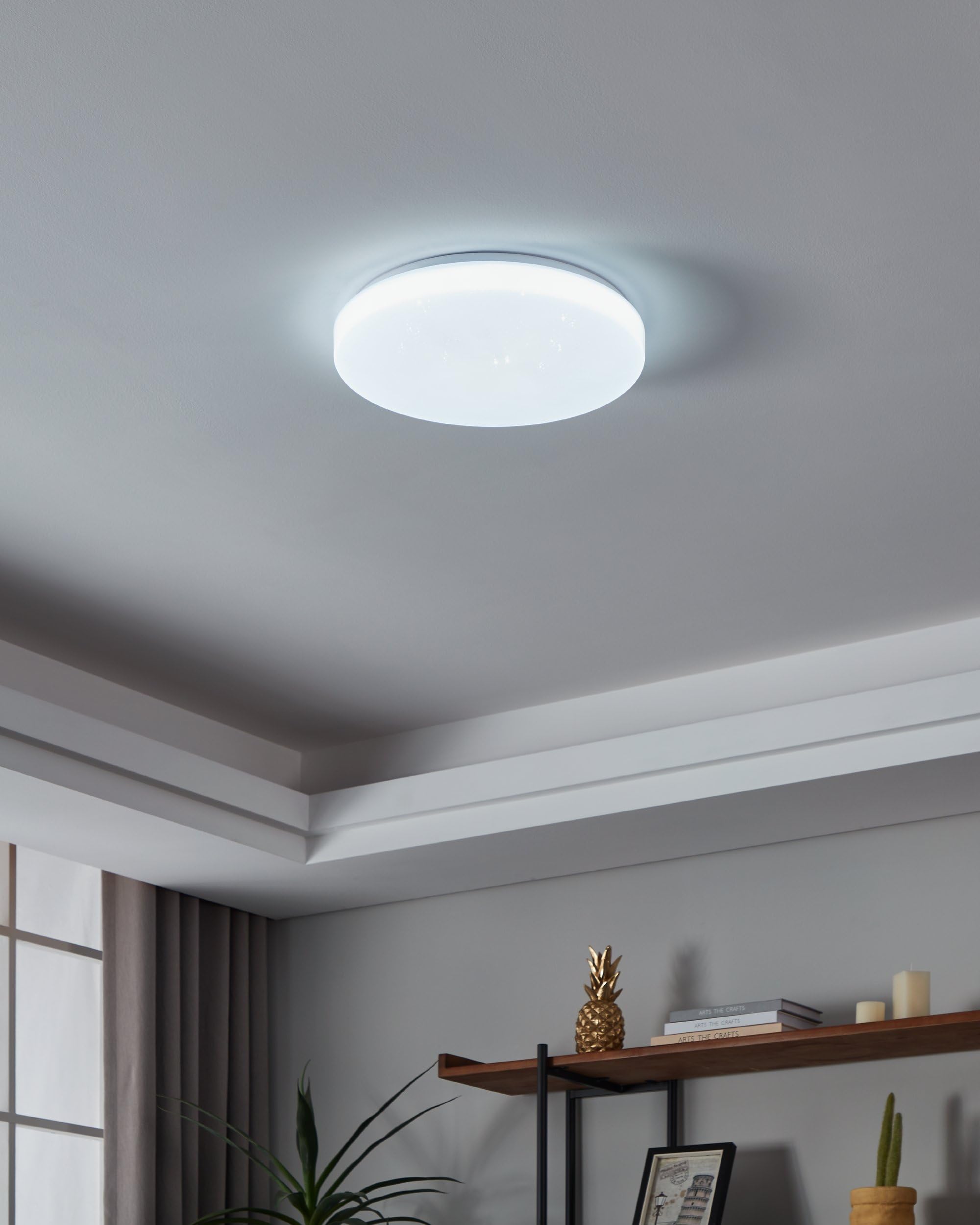 Eglo connect.z Smart Home Led plafoniera Totari-Z, plafoniera cielo | stellato Ø 38 cm, ZigBee, app e controllo vocale, colore della luce regolabile, dimmerabile